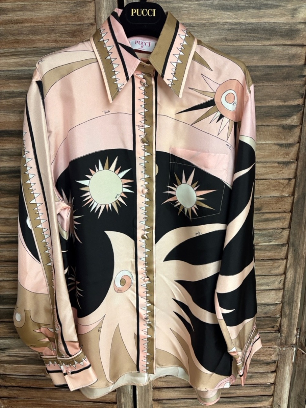 PUCCI Printed Silk Twill Button Front Shirt